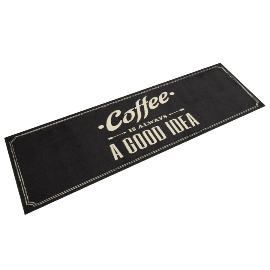 Keukenmat Wasbaar Koffietekst 45X150 Cm Fluweel