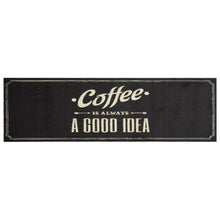 Keukenmat Wasbaar Koffietekst 45X150 Cm Fluweel