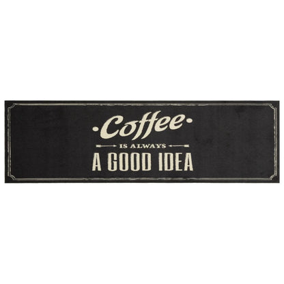 Keukenmat Wasbaar Koffietekst 45X150 Cm Fluweel