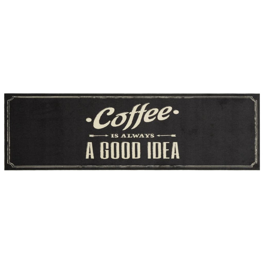 Keukenmat Wasbaar Koffietekst 45X150 Cm Fluweel