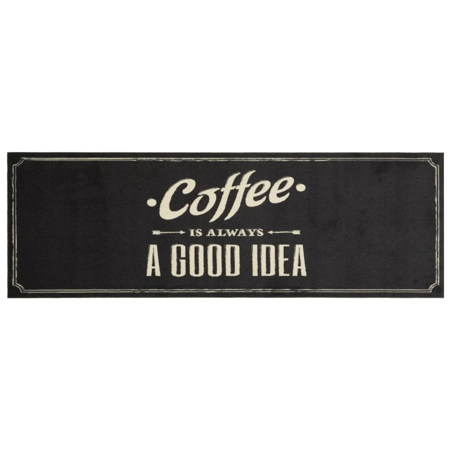 Keukenmat Wasbaar Koffietekst 60X180 Cm Fluweel