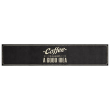 Keukenmat Wasbaar Koffietekst 60X300 Cm Fluweel
