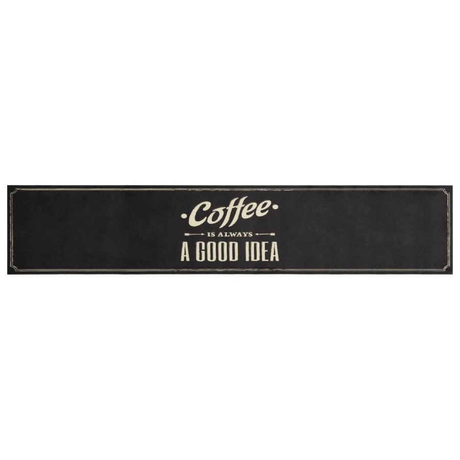 Keukenmat Wasbaar Koffietekst 60X300 Cm Fluweel