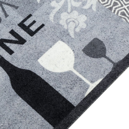 Keukenmat Wasbaar Wijnprint 45X150 Cm Fluweel Grijs