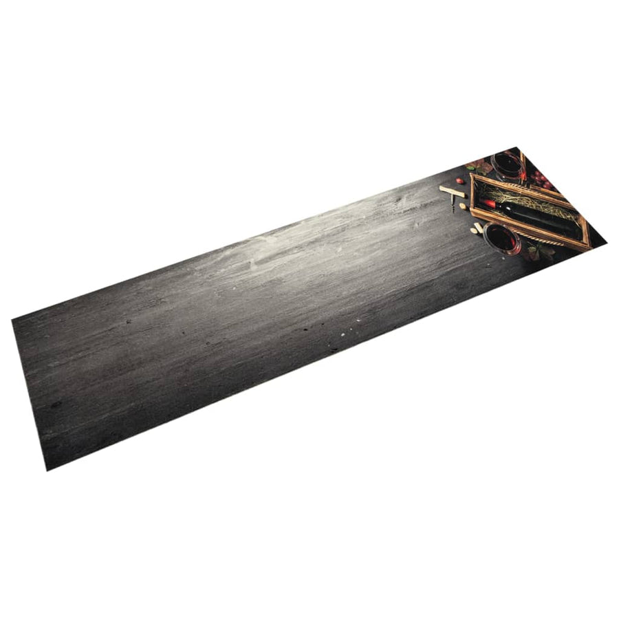 Keukenmat Wasbaar Wijnflesprint 60X300 Cm Fluweel Donkerbruin