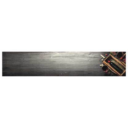 Keukenmat Wasbaar Wijnflesprint 60X300 Cm Fluweel Donkerbruin