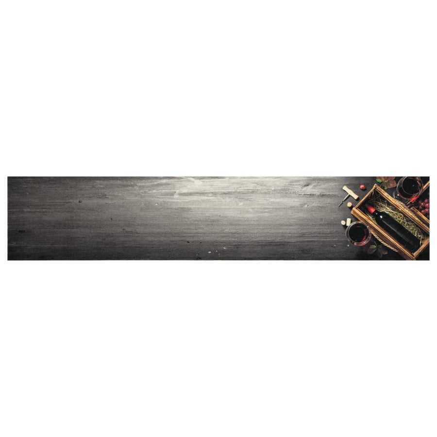Keukenmat Wasbaar Wijnflesprint 60X300 Cm Fluweel Donkerbruin