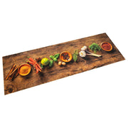 Washable kitchen mat herb print 60x300 cm velvet