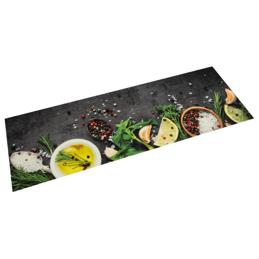 Keukenmat Wasbaar Kruidenprint 45X150 Cm Fluweel