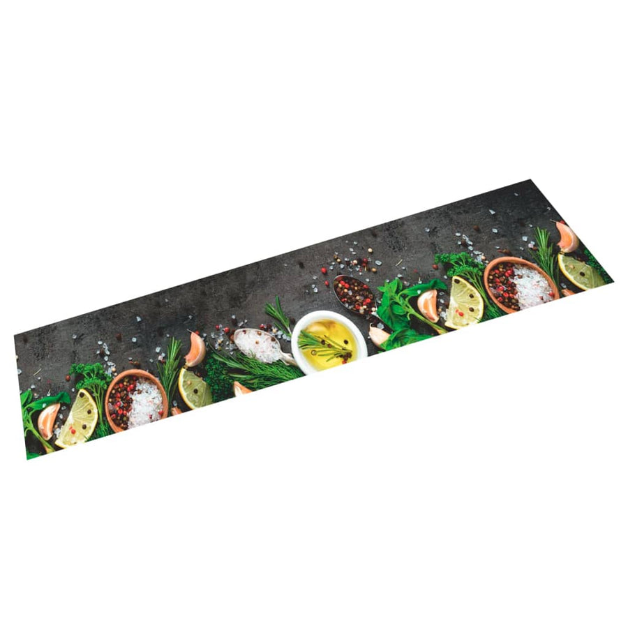 Keukenmat Wasbaar Kruidenprint 60X300 Cm Fluweel