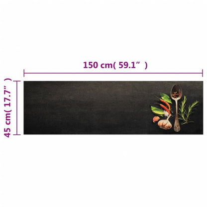 Keukenmat Wasbaar Kruidenprint 45X150 Cm Fluweel