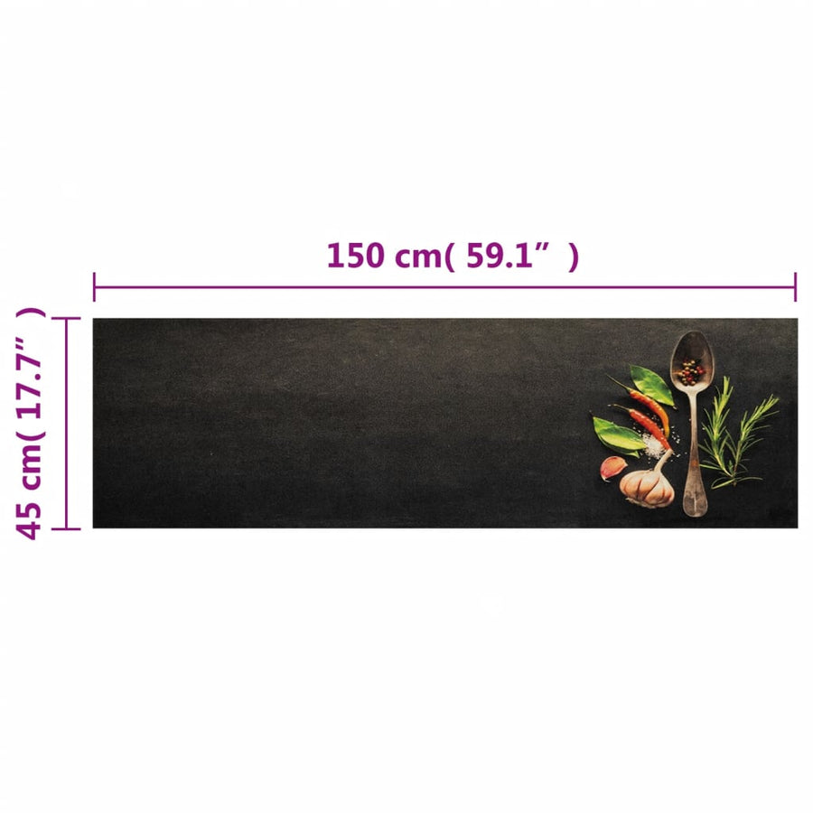 Keukenmat Wasbaar Kruidenprint 45X150 Cm Fluweel