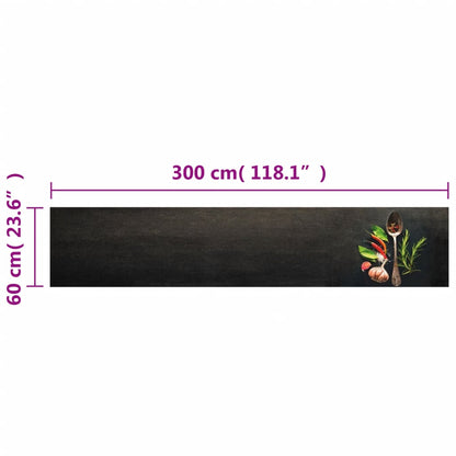Keukenmat Wasbaar Kruidenprint 60X300 Cm Fluweel
