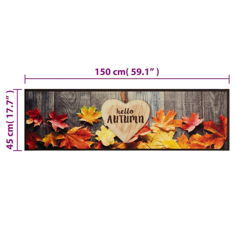 Keukenmat Wasbaar Herfstprint 45X150 Cm Fluweel