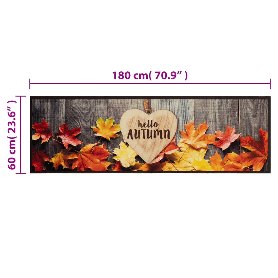 Keukenmat Wasbaar Herfstprint 60X180 Cm Fluweel