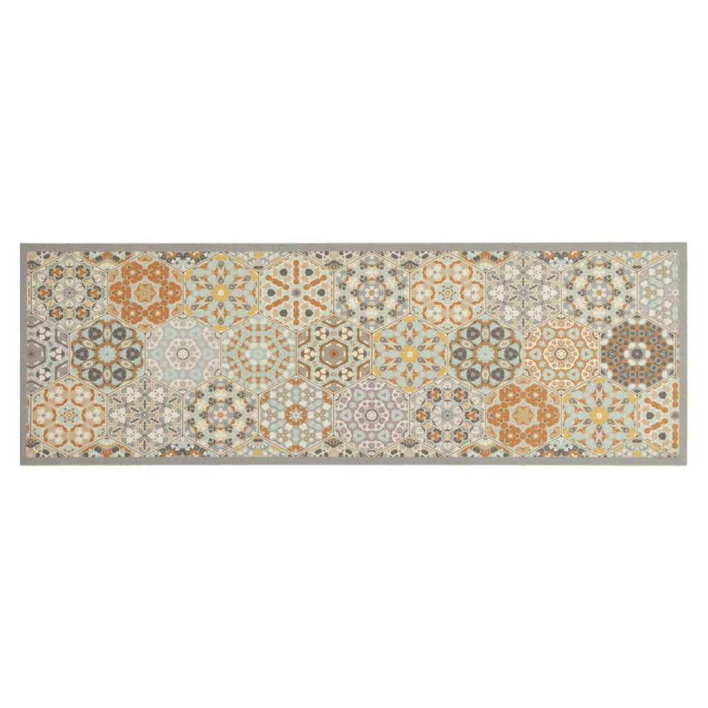 Keukenmat Wasbaar Zeshoekpastelprint 60X180 Cm Fluweel