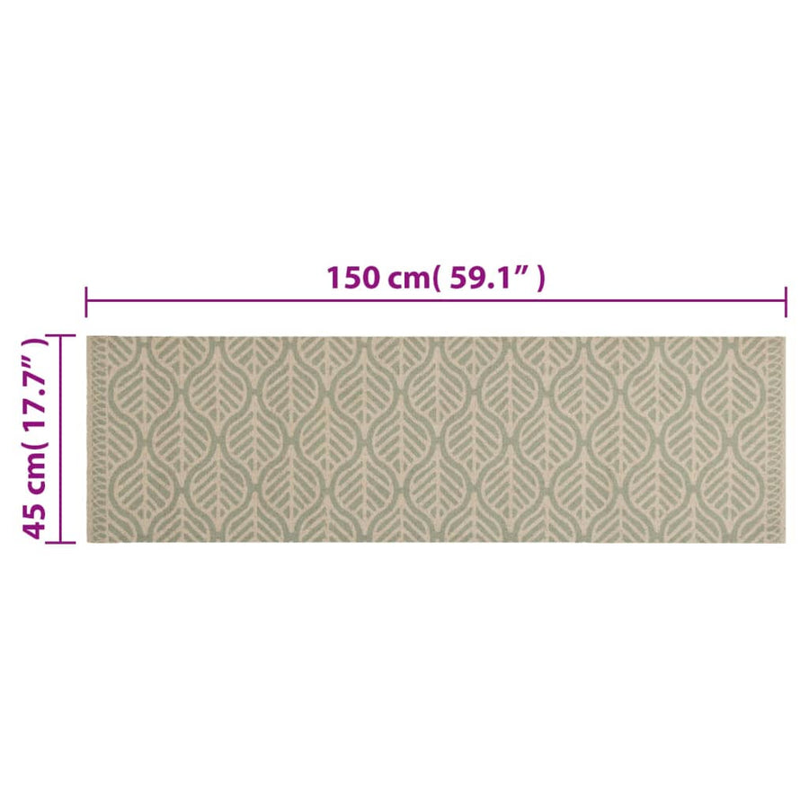 Keukenmat Wasbaar Bladprint 45X150 Cm Fluweel