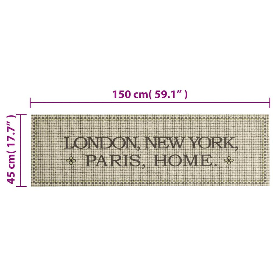 Keukenmat wasbaar Home-tekst 45x150 cm fluweel