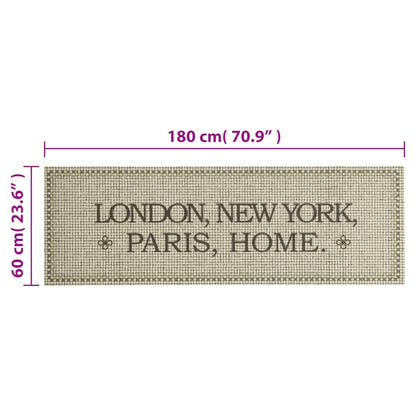 Keukenmat wasbaar Home-tekst 60x180 cm fluweel