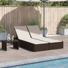 Ligbed 2-persoons poly rattan bruin 123x200 cm