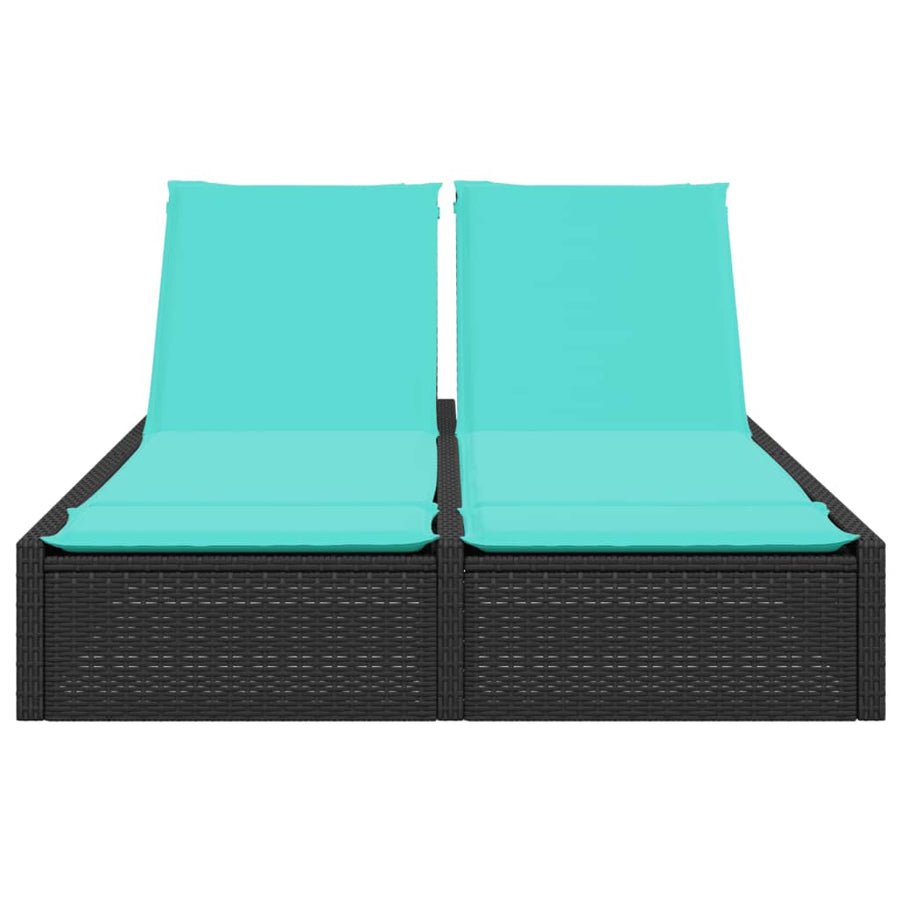 Dubbele Ligstoel Met Kussens Poly Rattan 1