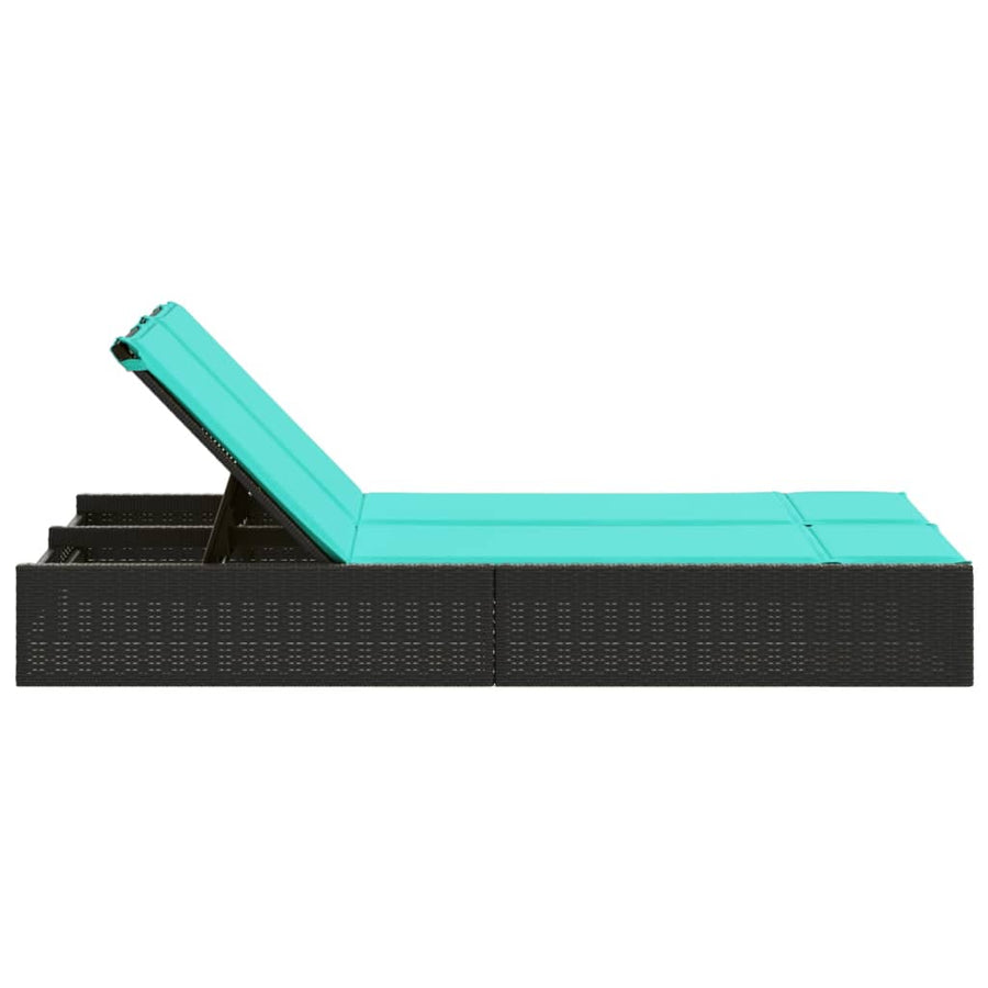Dubbele Ligstoel Met Kussens Poly Rattan 1