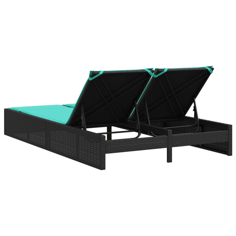 Dubbele Ligstoel Met Kussens Poly Rattan 1