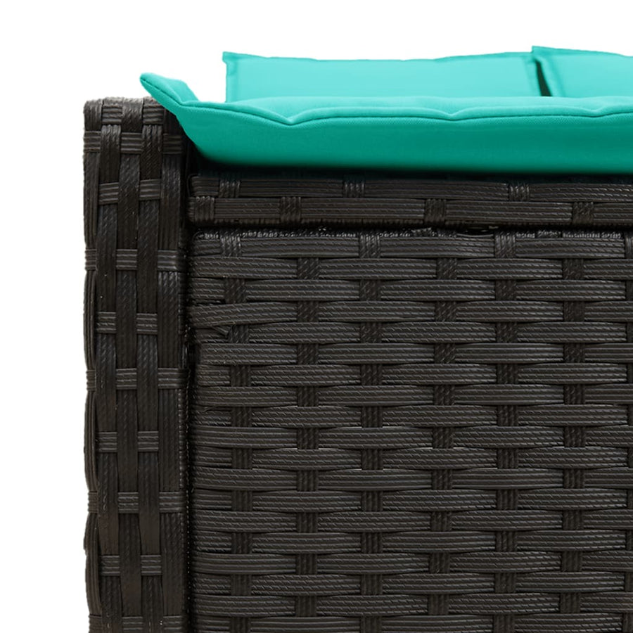 Dubbele Ligstoel Met Kussens Poly Rattan 1