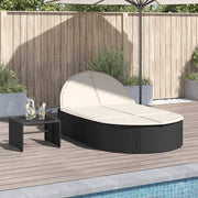 Ligbed 2-persoons poly rattan zwart 110x200 cm