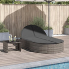 2-person daybed with cushions poly rattan grey