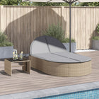 Ligbed 2-persoons poly rattan beige 110x200 cm