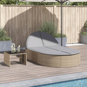 Ligbed 2-persoons poly rattan beige 110x200 cm