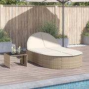 Ligbed 2-persoons poly rattan beige 110x200 cm