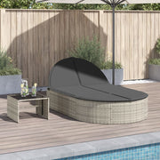Ligbed 2-persoons poly rattan lichtgrijs 200x110x78 cm