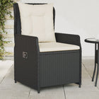 Garden chairs 2 pc adjustable poly rattan black