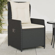 Tuinstoelen 2 st poly rattan zwart verstelbaar