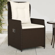 Tuinstoelen 2 st poly rattan bruin verstelbaar