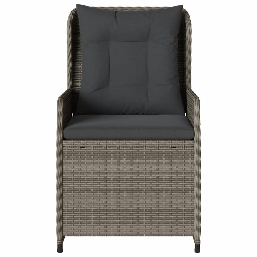 Tuinstoelen 2 st verstelbaar poly rattan grijs