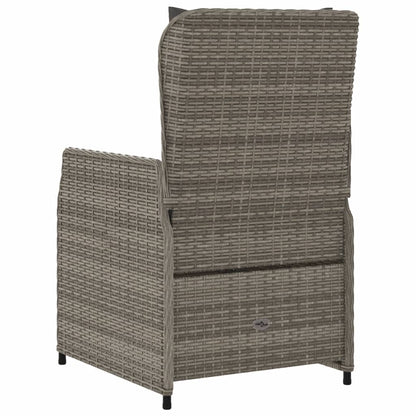 Tuinstoelen 2 st verstelbaar poly rattan grijs