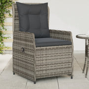 Tuinstoelen 2 st poly rattan grijs verstelbaar