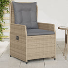 Tuinstoelen 2 st poly rattan beige verstelbaar
