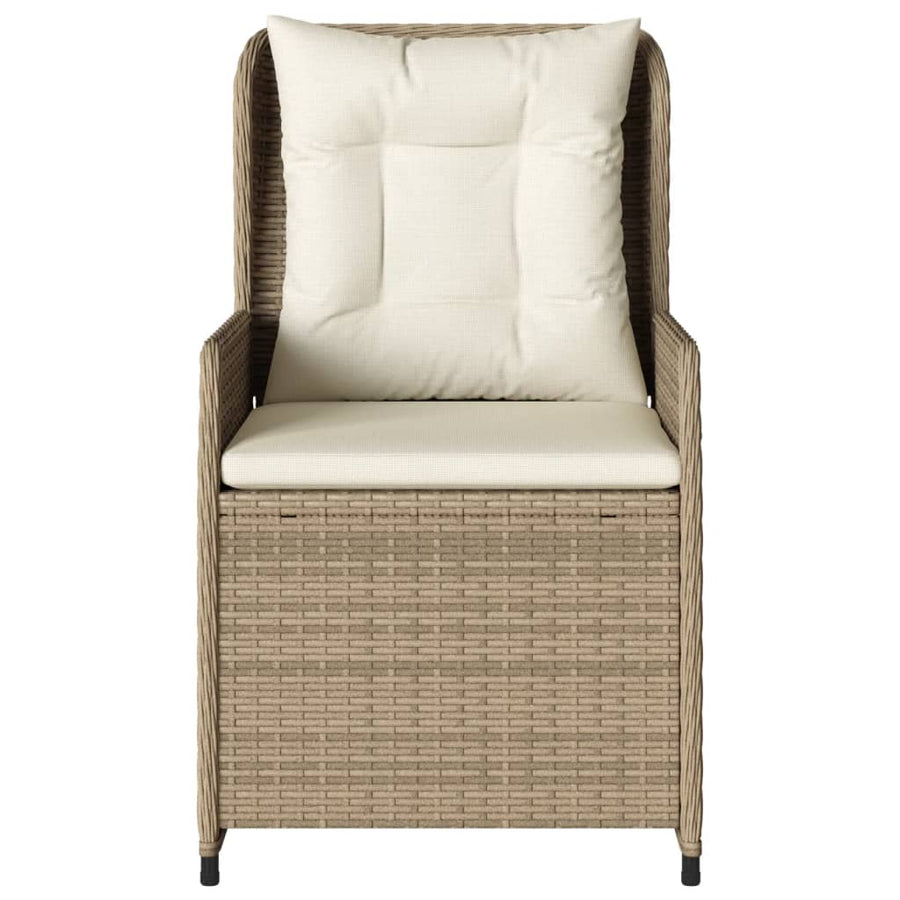 Tuinstoelen 2 st verstelbaar poly rattan beige