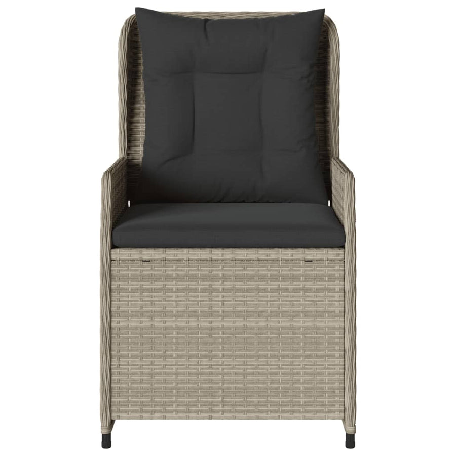 Tuinstoelen 2 st verstelbaar poly rattan lichtgrijs