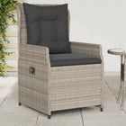 Tuinstoelen 2 st poly rattan lichtgrijs verstelbaar