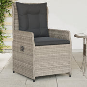 Tuinstoelen 2 st poly rattan lichtgrijs verstelbaar