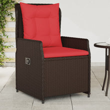 Liggende tuinstoelen 2 stuks bruin polyrotan