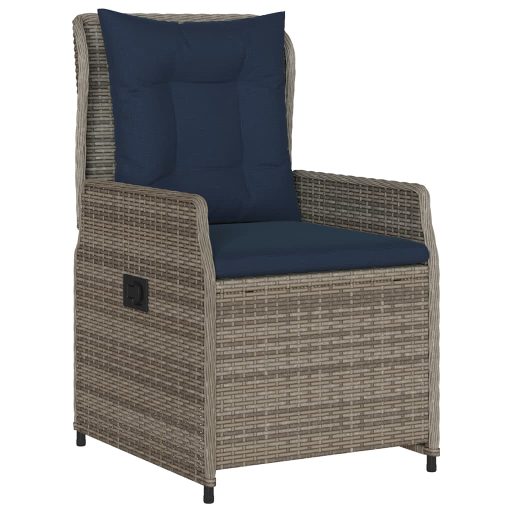Liggende tuinstoelen 2 stuks grijs polyrotan