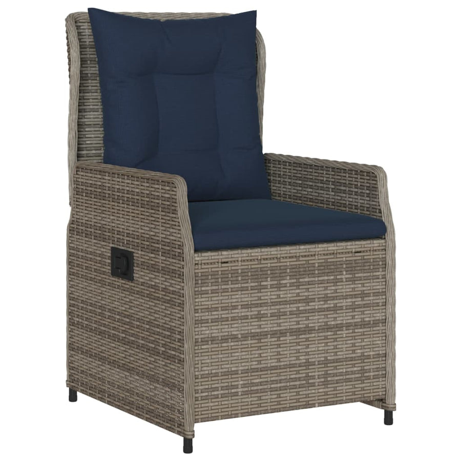 Liggende tuinstoelen 2 stuks grijs polyrotan