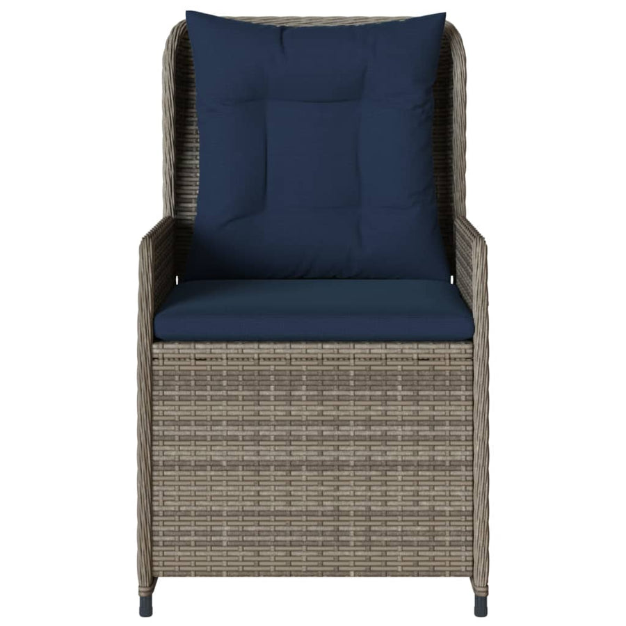Liggende tuinstoelen 2 stuks grijs polyrotan