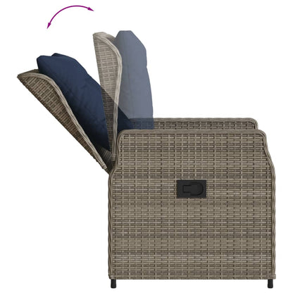 Liggende tuinstoelen 2 stuks grijs polyrotan